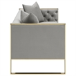 Pemberly Row Modern Velvet Upholstered Tufted Back Sofa Gray