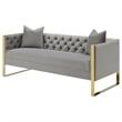 Pemberly Row Modern Velvet Upholstered Tufted Back Sofa Gray