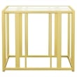 Pemberly Row Contemporary Metal Frame End Table in Matte Brass