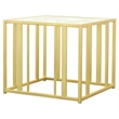 Pemberly Row Contemporary Metal Frame End Table in Matte Brass
