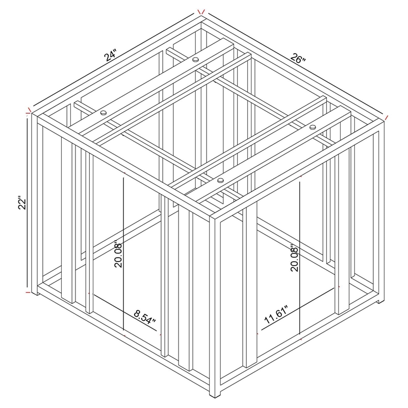 Pemberly Row Contemporary Metal Frame End Table in Matte Brass