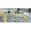 Pemberly Row Contemporary Metal Frame Coffee Table Matte Brass