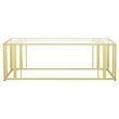 Pemberly Row Contemporary Metal Frame Coffee Table Matte Brass