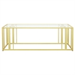Pemberly Row Contemporary Metal Frame Coffee Table Matte Brass