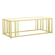 Pemberly Row Contemporary Metal Frame Coffee Table Matte Brass