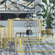 Pemberly Row Contemporary Metal Frame Sofa Table in Matte Brass