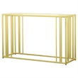 Pemberly Row Contemporary Metal Frame Sofa Table in Matte Brass