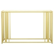 Pemberly Row Contemporary Metal Frame Sofa Table in Matte Brass