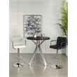 Pemberly Row Metal Round Wood Top Bar Table Dark Oak and Chrome
