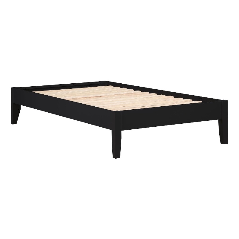 Pemberly Row Contemporary Wood Platform Twin Bed in Black Finish