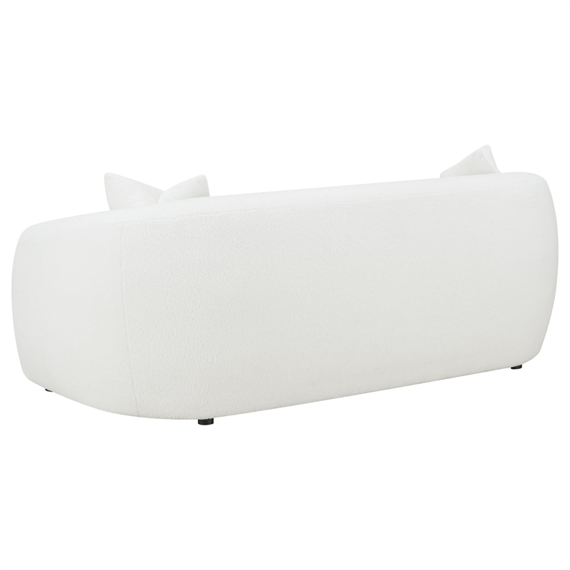 Pemberly Row Modern Fabric Upholstered Tight Back Sofa White