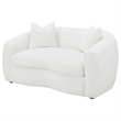 Pemberly Row Modern Fabric Upholstered Tight Back Loveseat White