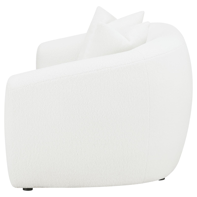 Pemberly Row Modern Fabric Upholstered Tight Back Loveseat White