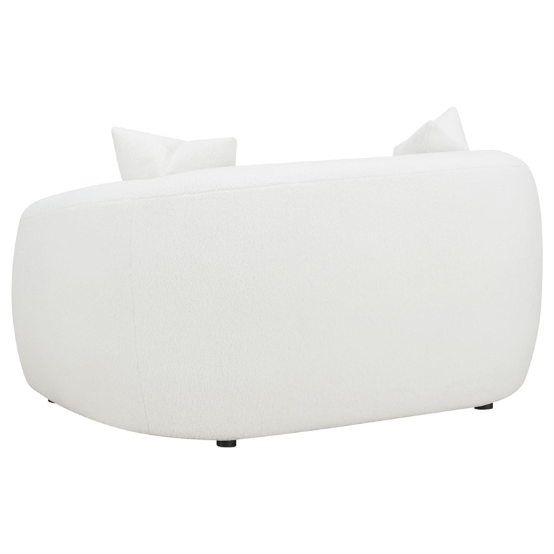 Pemberly Row Modern Fabric Upholstered Tight Back Loveseat White