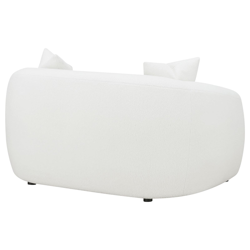 Pemberly Row Modern Fabric Upholstered Tight Back Loveseat White