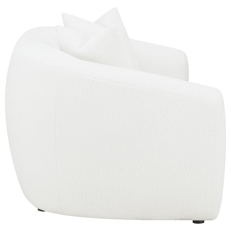 Pemberly Row Modern Fabric Upholstered Tight Back Loveseat White