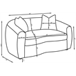 Pemberly Row Modern Fabric Upholstered Tight Back Loveseat White