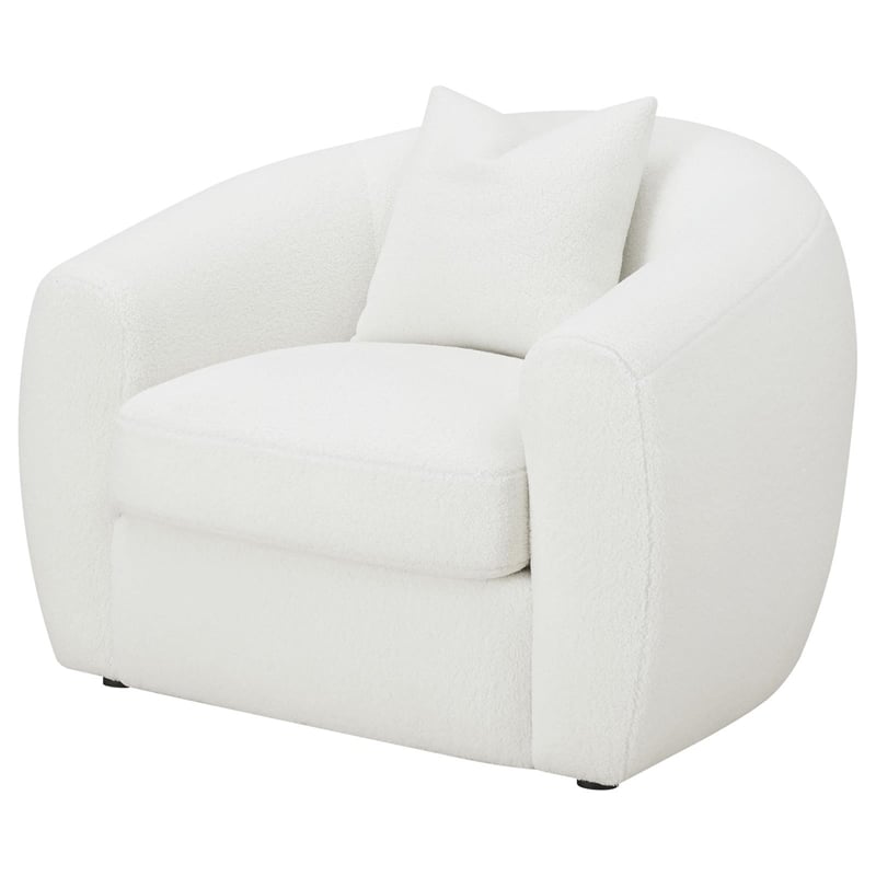 Pemberly Row Modern Fabric Upholstered Tight Back Chair White