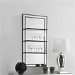Pemberly Row Modern Glass 3-Shelf Rectangle Wall Mirror Silver