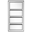 Pemberly Row Modern Glass 3-Shelf Rectangle Wall Mirror Silver