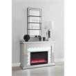 Pemberly Row Modern Glass 3-Shelf Rectangle Wall Mirror Silver