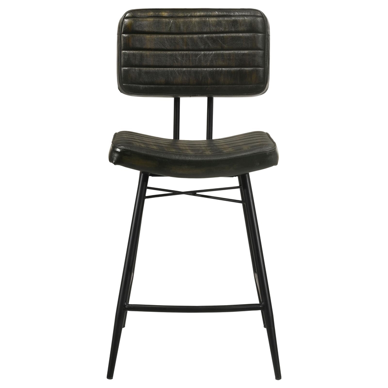 Pemberly Row Leather Upholstered Counter Height Stools Espresso