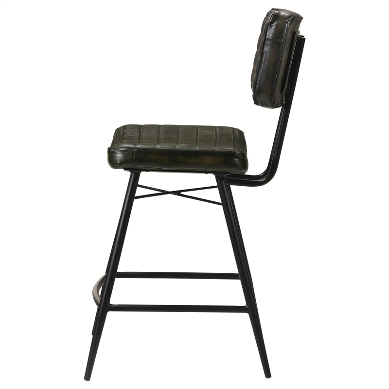 Pemberly Row Leather Upholstered Counter Height Stools Espresso