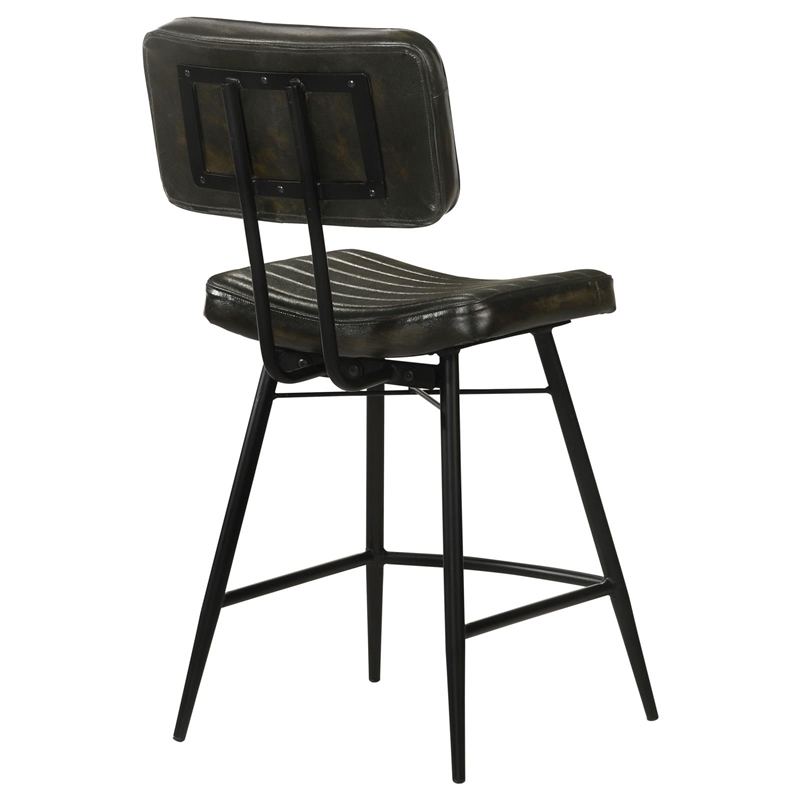 Pemberly Row Leather Upholstered Counter Height Stools Espresso