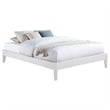 Pemberly Row Contemporary Wood Platform Queen Bed in in White