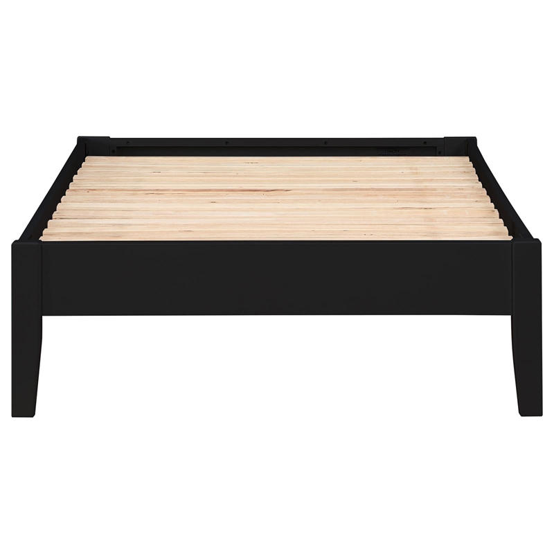 Pemberly Row Contemporary Wood Platform Full Bed in Black Finish