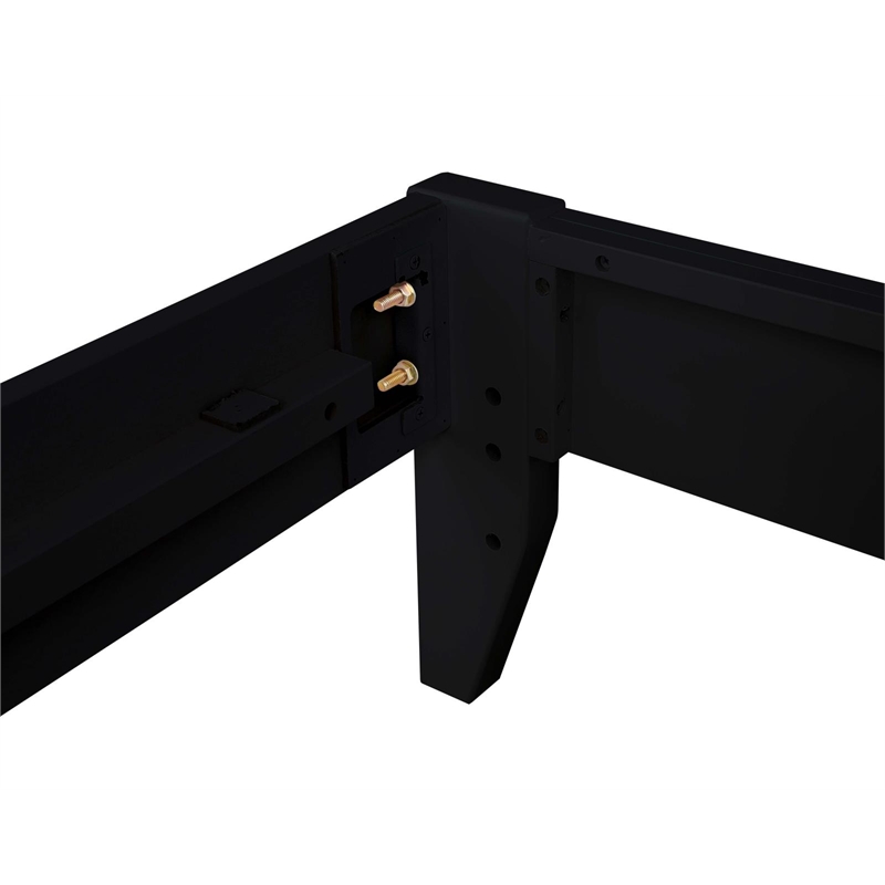 Pemberly Row Contemporary Wood Platform Eastern King Bed in Black