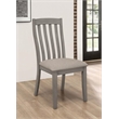 Pemberly Row Contemporary Wood Slat Back Side Chairs Coastal Gray