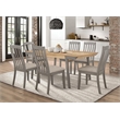 Pemberly Row Contemporary Wood Slat Back Side Chairs Coastal Gray