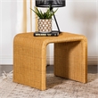 Pemberly Row Square Coastal Rattan End Table in Natural Finish