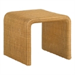 Pemberly Row Square Coastal Rattan End Table in Natural Finish