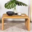 Pemberly Row Square Coastal Rattan Coffee Table in Natural Finish