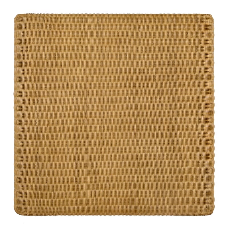 Pemberly Row Square Coastal Rattan Coffee Table in Natural Finish
