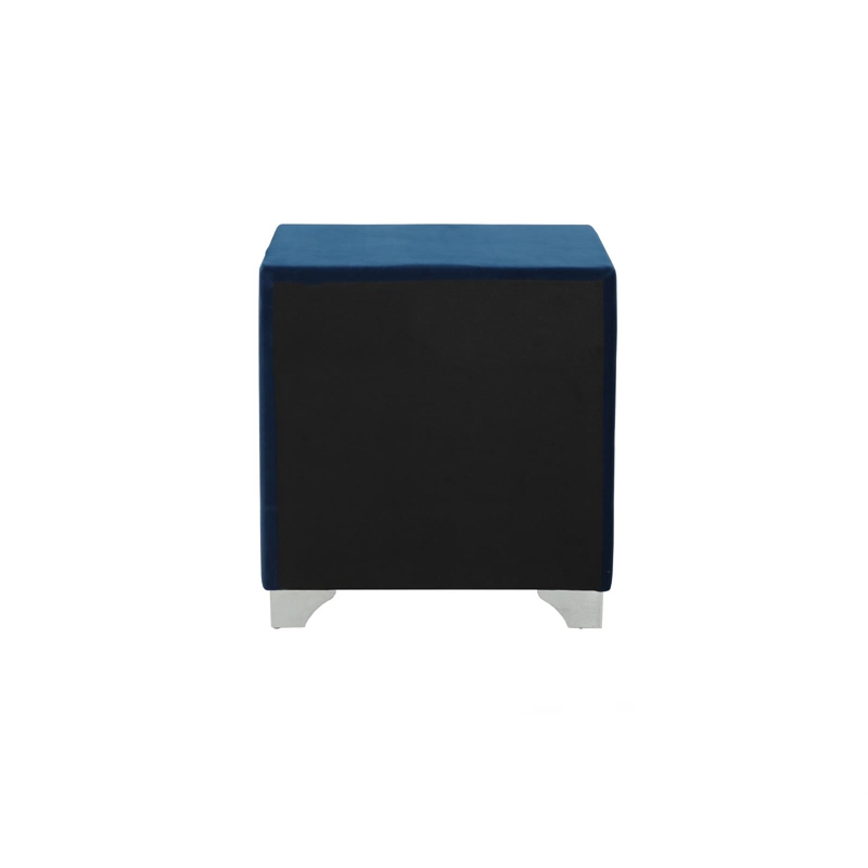 Pemberly Row 2-drawer Velvet Upholstered Nightstand Pacific Blue