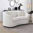Pemberly Row Modern Fabric Upholstered Tight Back Loveseat Latte