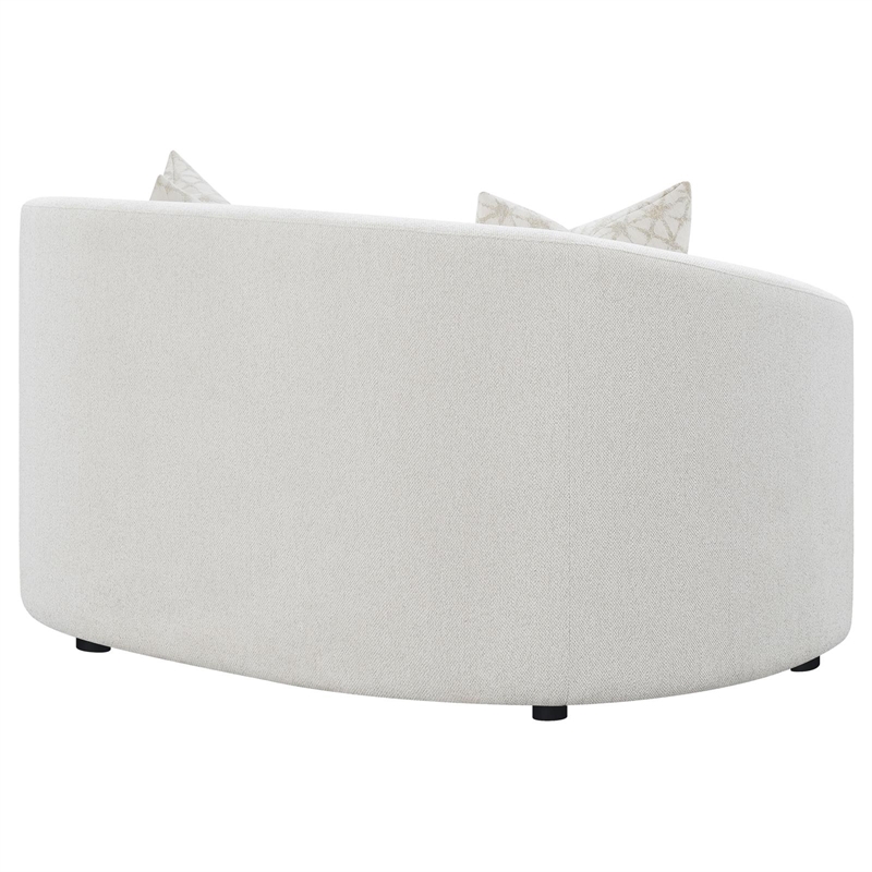Pemberly Row Modern Fabric Upholstered Tight Back Loveseat Latte