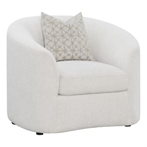 Pemberly Row Modern Fabric Upholstered Tight Back Chair Latte