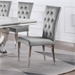 Pemberly Row Tufted Velvet Upholstered Side Chair Gray and Chrome