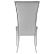 Pemberly Row Tufted Velvet Upholstered Side Chair Gray and Chrome