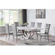 Pemberly Row Tufted Velvet Upholstered Side Chair Gray and Chrome