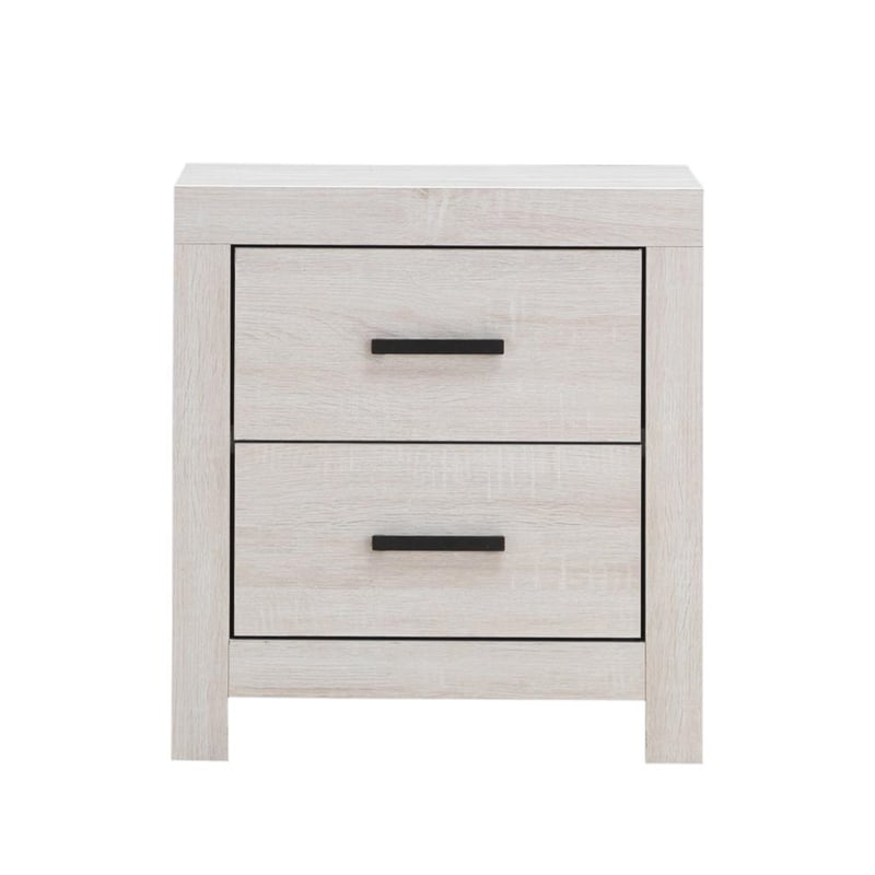 Pemberly Row 2-drawer Farmhouse Wood Nightstand Coastal White