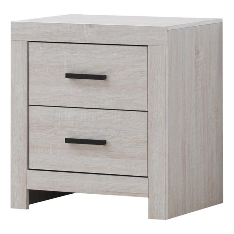 Pemberly Row 2-drawer Farmhouse Wood Nightstand Coastal White