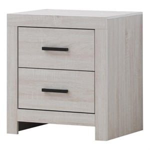 Pemberly Row 2-drawer Farmhouse Wood Nightstand Coastal White