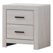 Pemberly Row 2-drawer Farmhouse Wood Nightstand Coastal White