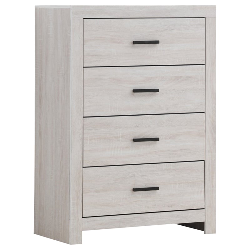 Pemberly Row 4-drawer Farmhouse Wood Chest in Coastal White Finish