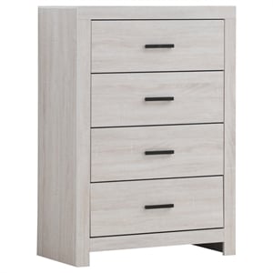 Pemberly Row 4-drawer Farmhouse Wood Chest in Coastal White Finish